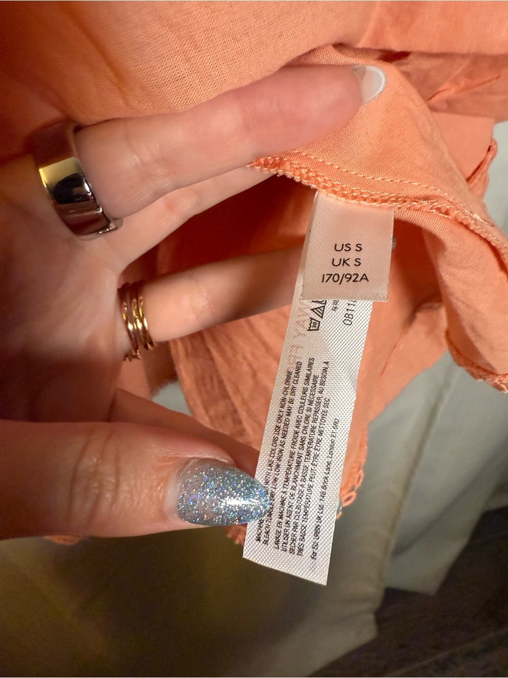 Free People Endless Summer Lovers Lane One Shoulder Dress Peach Pink Size Small - Picture 7 of 9